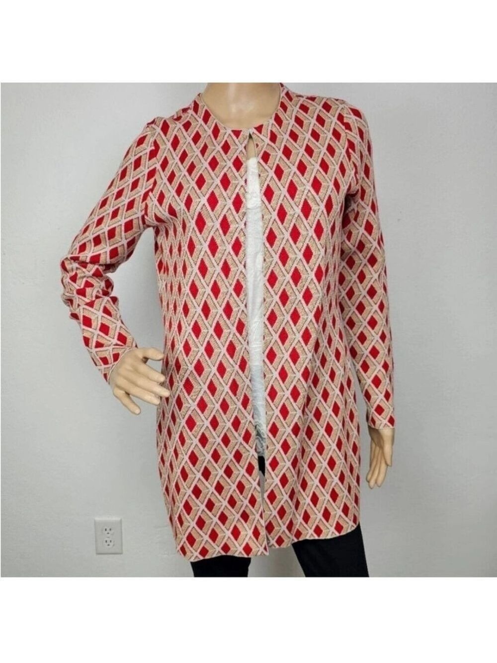 J McLaughlin Open front sweater cardigan jacket long sleeves cotton blend medium